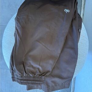 Alo Brown Joggers with snap tear away sides like NEW